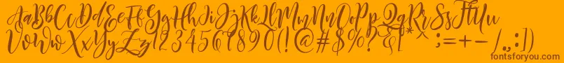 Sheline Font – Brown Fonts on Orange Background