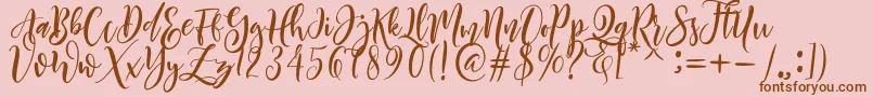 Sheline Font – Brown Fonts on Pink Background