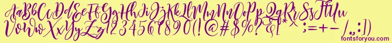 Sheline Font – Purple Fonts on Yellow Background