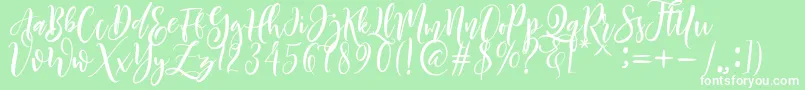 Sheline Font – White Fonts on Green Background