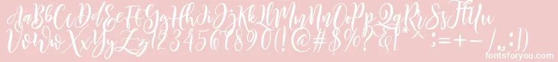 Sheline-Schriftart – Weiße Schriften auf rosa Hintergrund