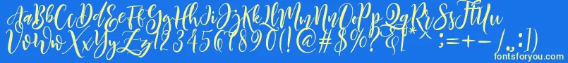 Sheline Font – Yellow Fonts on Blue Background