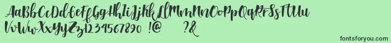 Shella clean dafont Font – Black Fonts on Green Background