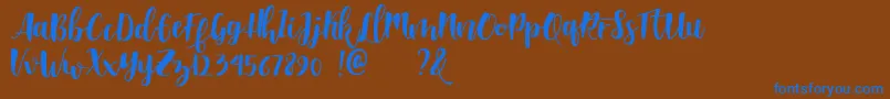 Shella clean dafont Font – Blue Fonts on Brown Background