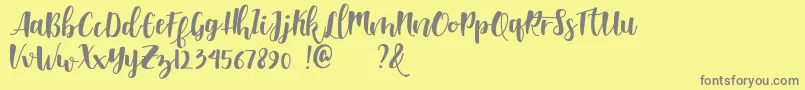 Shella clean dafont Font – Gray Fonts on Yellow Background