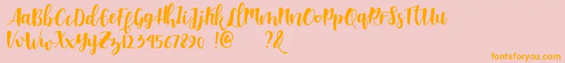Shella clean dafont Font – Orange Fonts on Pink Background