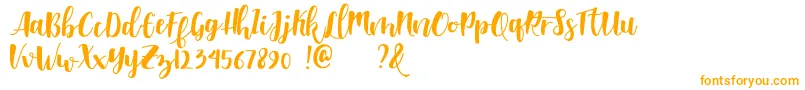 Shella clean dafont Font – Orange Fonts on White Background