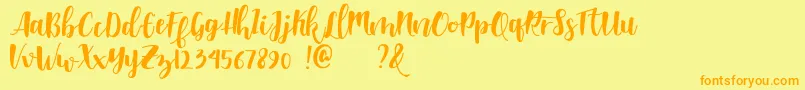 Shella clean dafont Font – Orange Fonts on Yellow Background