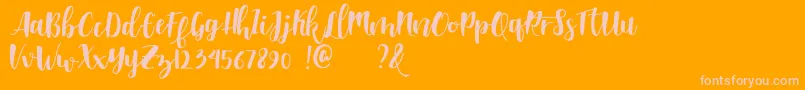 Shella clean dafont-Schriftart – Rosa Schriften auf orangefarbenem Hintergrund