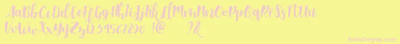 Shella clean dafont Font – Pink Fonts on Yellow Background