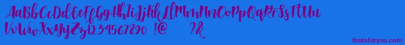 Shella clean dafont Font – Purple Fonts on Blue Background