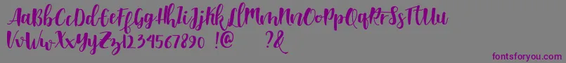 Shella clean dafont Font – Purple Fonts on Gray Background