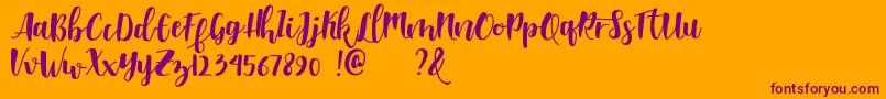 Shella clean dafont Font – Purple Fonts on Orange Background