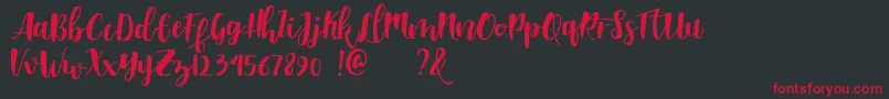 Shella clean dafont Font – Red Fonts on Black Background