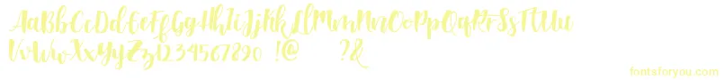 Shella clean dafont Font – Yellow Fonts on White Background