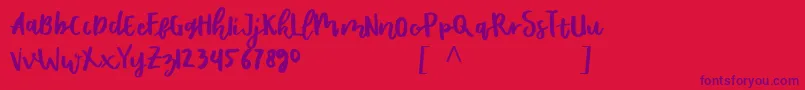 shella rough Personal use Font – Purple Fonts on Red Background