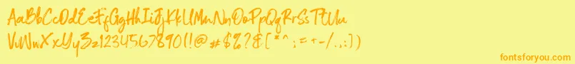 Shelldon Font – Orange Fonts on Yellow Background