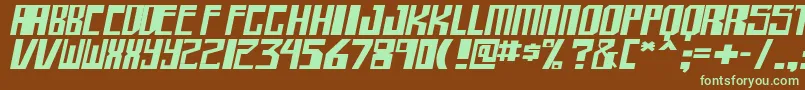 shellhead bold itallic Font – Green Fonts on Brown Background
