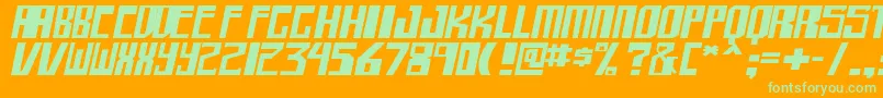 shellhead bold itallic-Schriftart – Grüne Schriften auf orangefarbenem Hintergrund