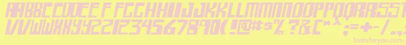 shellhead bold itallic-fontti – vaaleanpunaiset fontit keltaisella taustalla