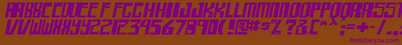 shellhead bold itallic Font – Purple Fonts on Brown Background