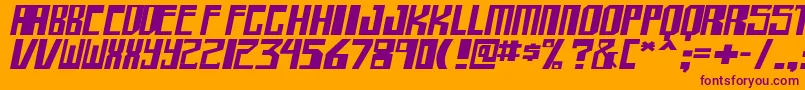 shellhead bold itallic Font – Purple Fonts on Orange Background