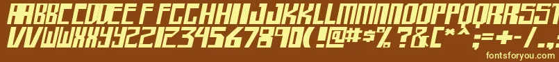 shellhead bold itallic-fontti – keltaiset fontit ruskealla taustalla