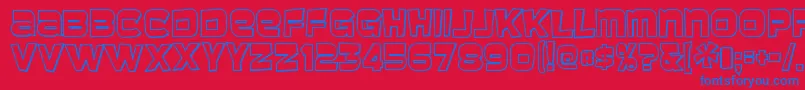 BaveusethreedRegular Font – Blue Fonts on Red Background