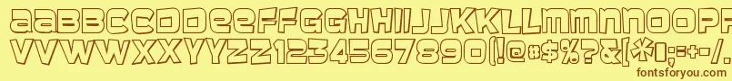 BaveusethreedRegular Font – Brown Fonts on Yellow Background