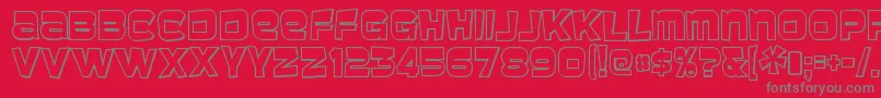 BaveusethreedRegular-Schriftart – Graue Schriften auf rotem Hintergrund