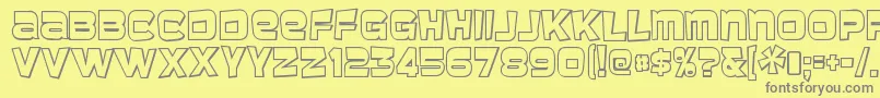 BaveusethreedRegular Font – Gray Fonts on Yellow Background