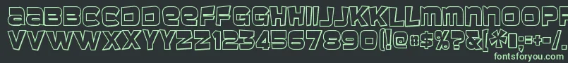 BaveusethreedRegular Font – Green Fonts on Black Background
