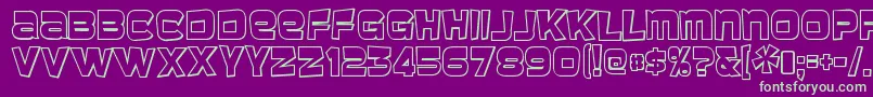 BaveusethreedRegular Font – Green Fonts on Purple Background