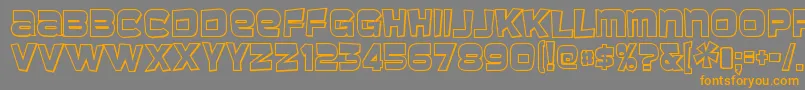 BaveusethreedRegular-Schriftart – Orangefarbene Schriften auf grauem Hintergrund