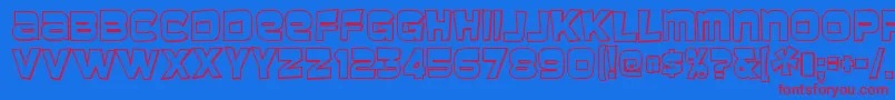 BaveusethreedRegular Font – Red Fonts on Blue Background