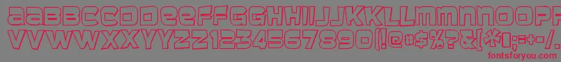 BaveusethreedRegular Font – Red Fonts on Gray Background