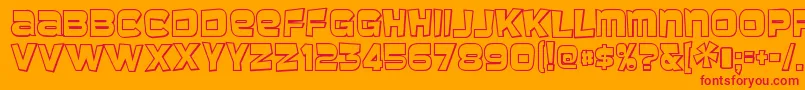 BaveusethreedRegular Font – Red Fonts on Orange Background