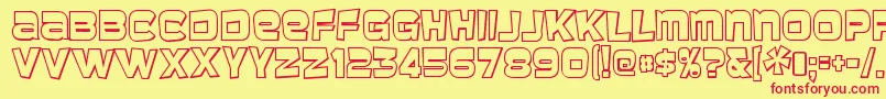 BaveusethreedRegular Font – Red Fonts on Yellow Background