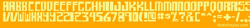 shellhead bold Font – Yellow Fonts on Orange Background