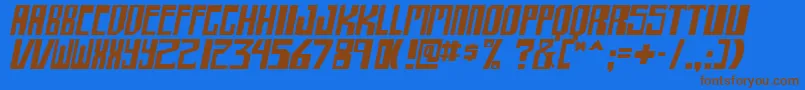 shellhead itallic Font – Brown Fonts on Blue Background