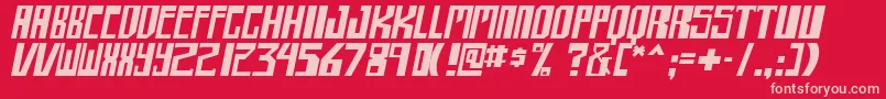 shellhead itallic Font – Pink Fonts on Red Background