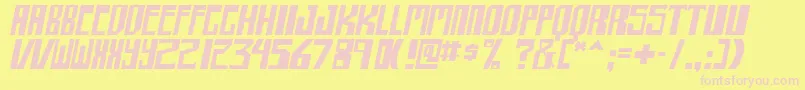 shellhead itallic Font – Pink Fonts on Yellow Background