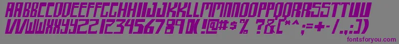 shellhead itallic Font – Purple Fonts on Gray Background