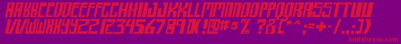 shellhead itallic Font – Red Fonts on Purple Background