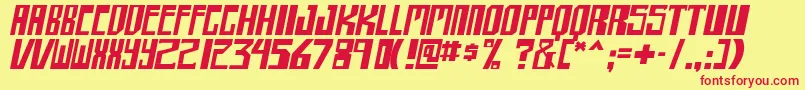 shellhead itallic Font – Red Fonts on Yellow Background