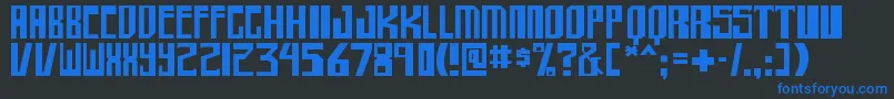 shellhead-Schriftart – Blaue Schriften auf schwarzem Hintergrund