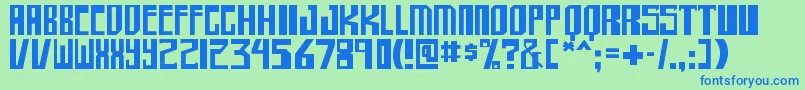 フォントshellhead – 青い文字は緑の背景です。