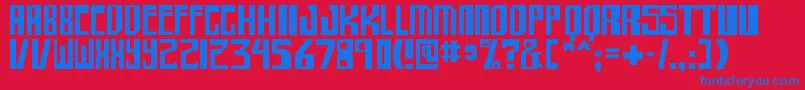 フォントshellhead – 赤い背景に青い文字