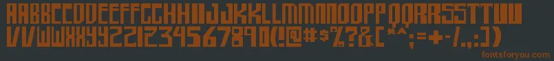 Weitere Informationen zur shellhead-Schriftart shellhead-Schriftart – Braune Schriften auf schwarzem Hintergrund