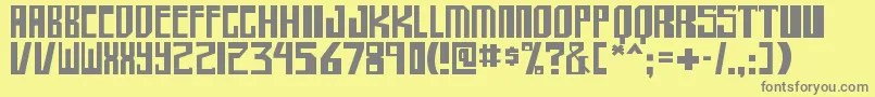 Fonte shellhead – fontes cinzas em um fundo amarelo